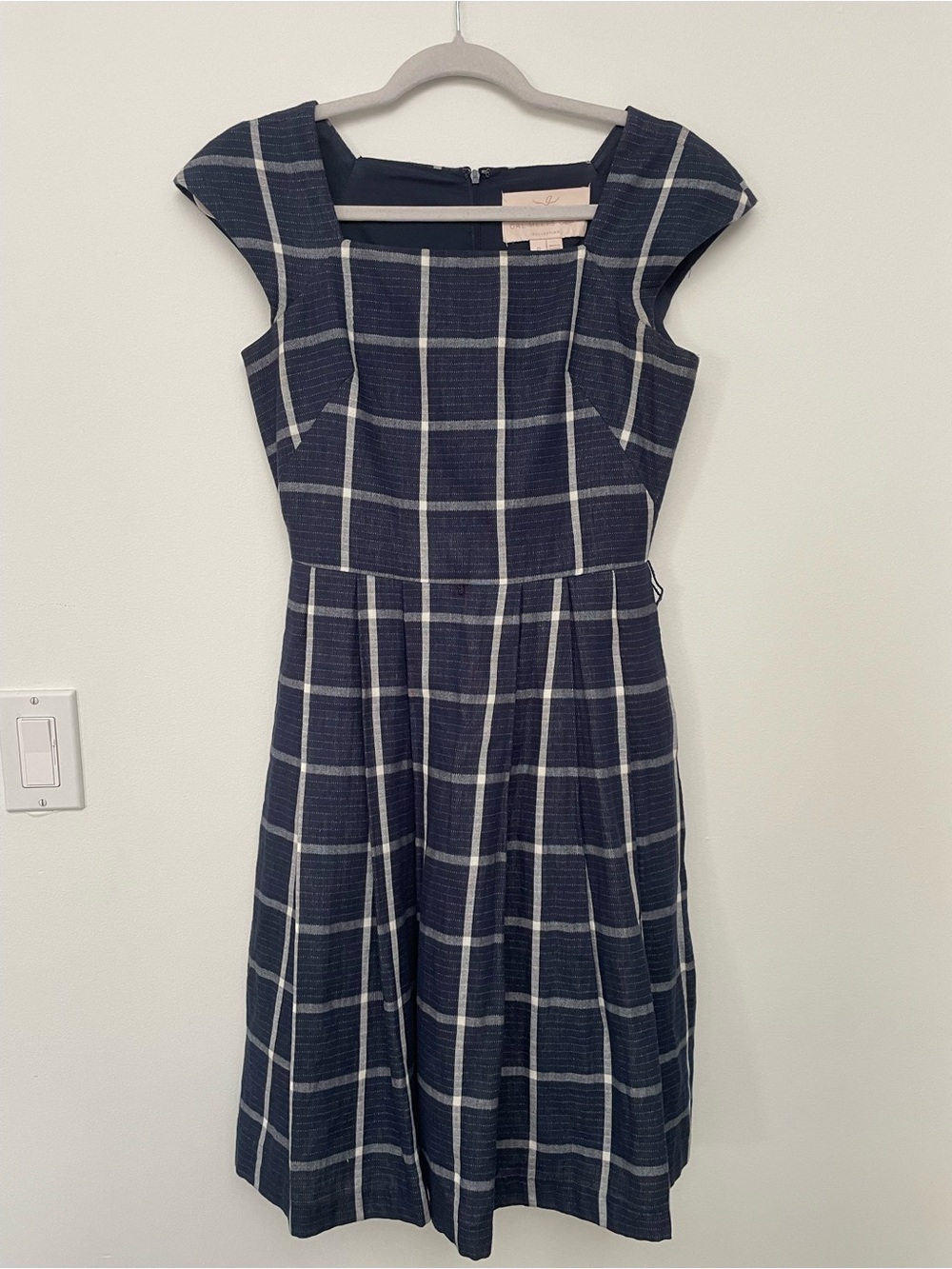 Gal meets Glam women’s navy blue plaid dress size 0